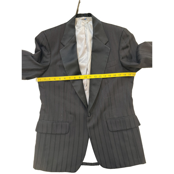 Neiman Marcus Tuxedo Blazer Mens 40 Pinstripe Satin Lapel Single Button Formal - Picture 5 of 10